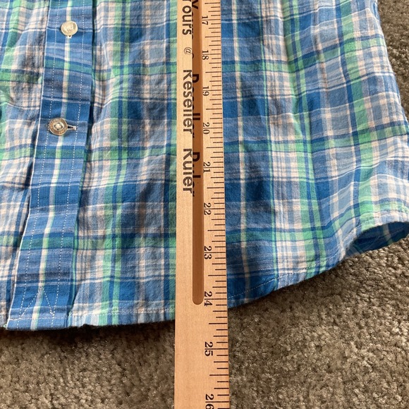 Vineyard Vines Boys Plaid Button Down‎ Shirt Kids Whale Shirt Blue Green - Picture 5 of 7